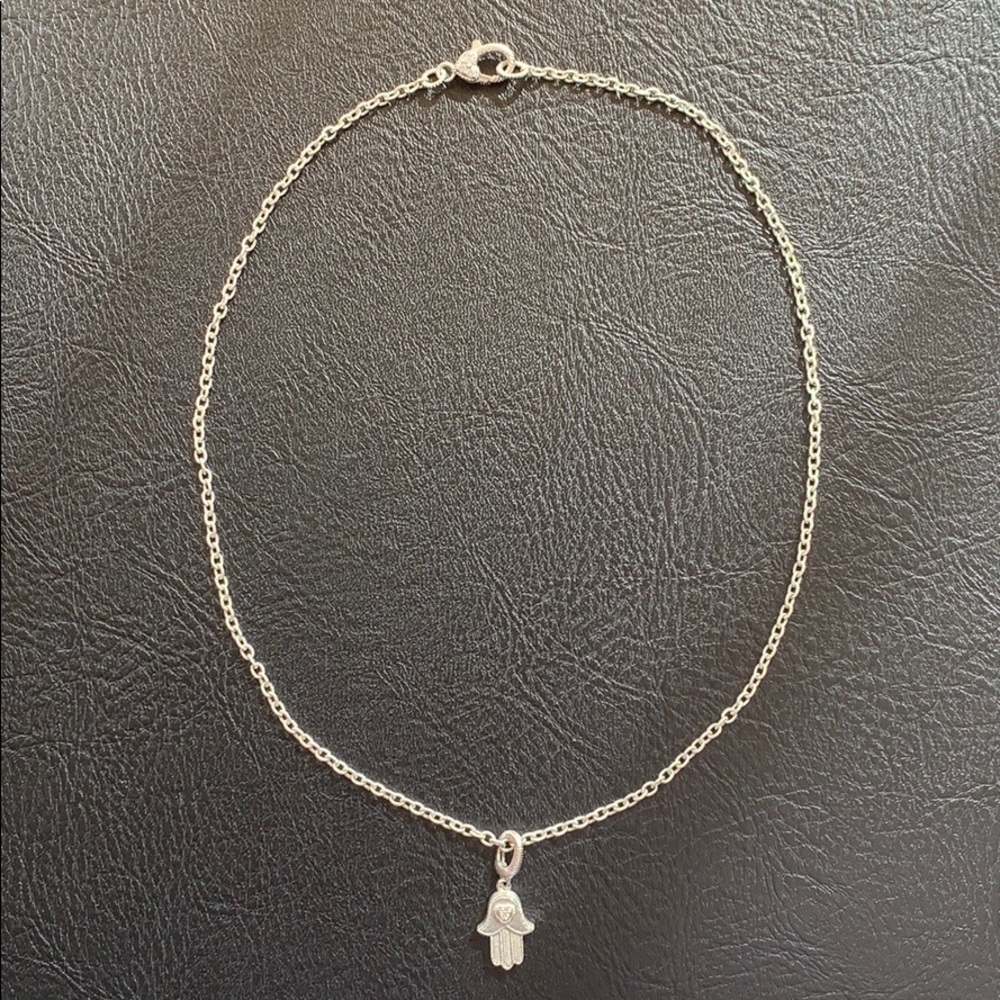 Judith Ripka Sterling Hamsa Pendant Necklace